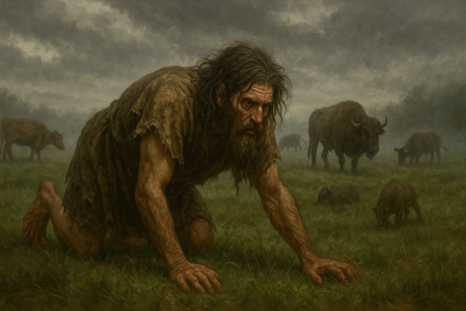 nabucodonosor comiendo con los animales