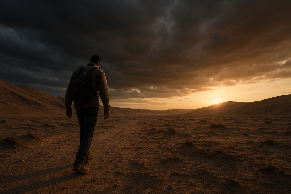 hombre en el desierto